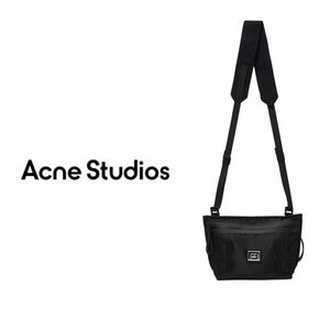 Acne Studios Face Logo Ripstop Crossbody Bag – Black